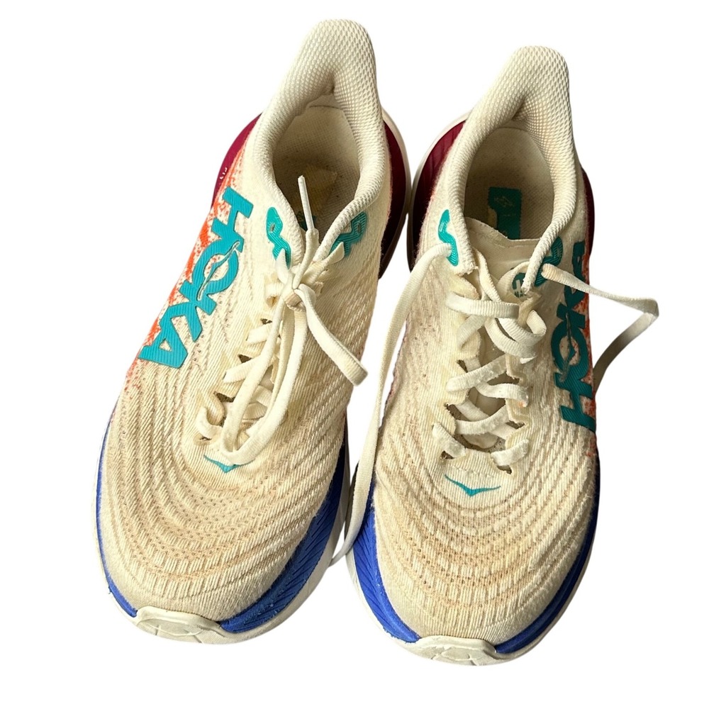 Hoka Mach 5 Womens Running Shoes White Orange Blue 1127894 Size 6B - Picture 1 of 11